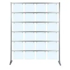 Espositore porta messaggi con 24 tasche A4 orizzontale con piedini fissi