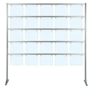 Espositore porta messaggi con 25 tasche A4 orizzontale con piedini fissi