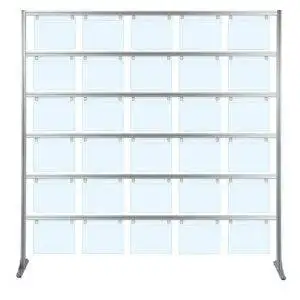 Espositore porta messaggi con 30 tasche A4 orizzontale con piedini fissi