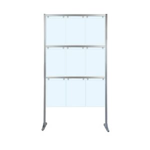 Espositore porta messaggi con 9 tasche A3 verticale con piedini fissi