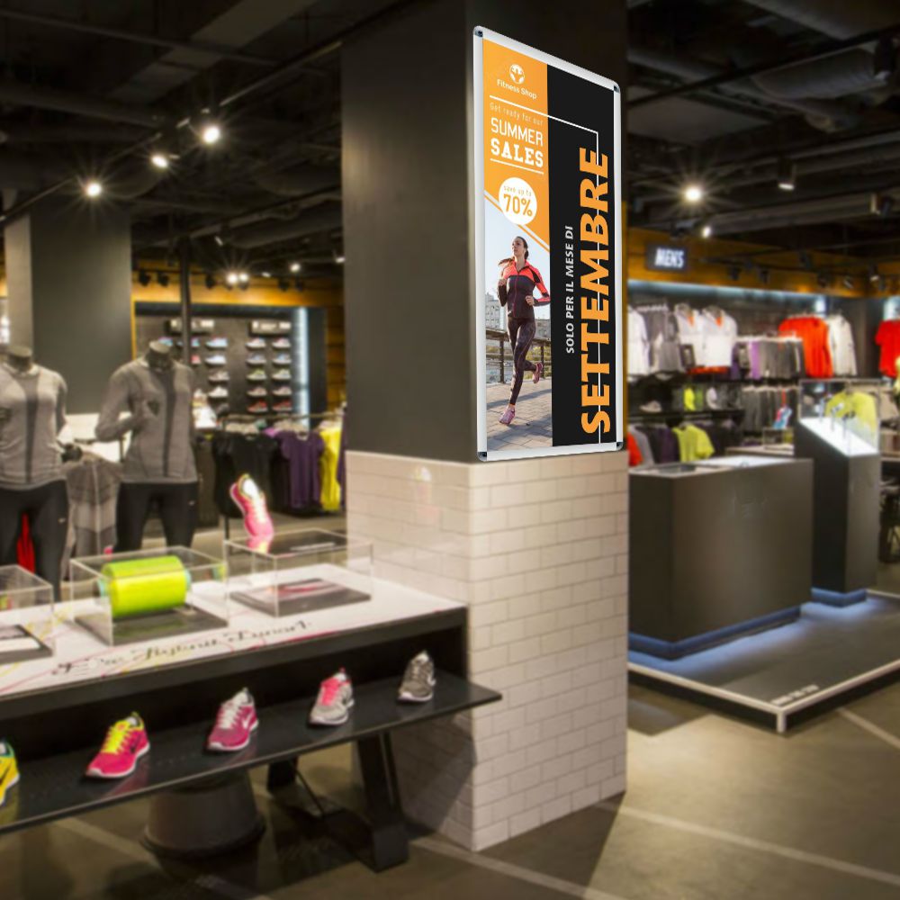 Cornice a scatto rettangolare base 42 cm frame 25 angolo tondo angolo vivo 42x70 42x100 ambientata