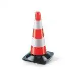 Cono segnaletico spartitraffico bianco arancio H 50 cm