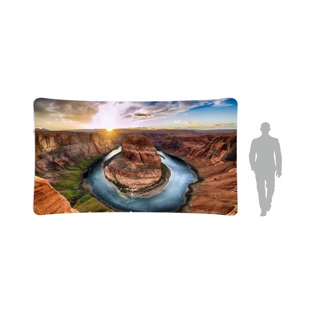 Fondale pubblicitario curvo in tessuto 400x230 completo di stampa