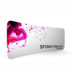 Fondale pubblicitario curvo in tessuto completo di stampa