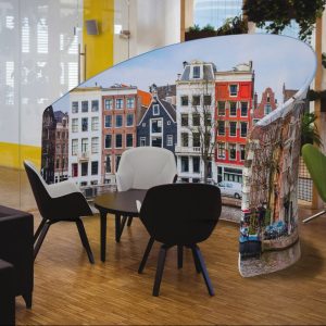 Printed curved semi circle advertising backdrop in fabric - Image 2