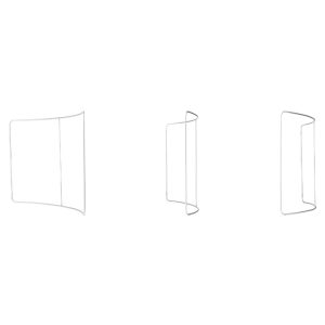 Fondale zip curvo personalizzabile trasportabile disponibile in varie misure disegno struttura