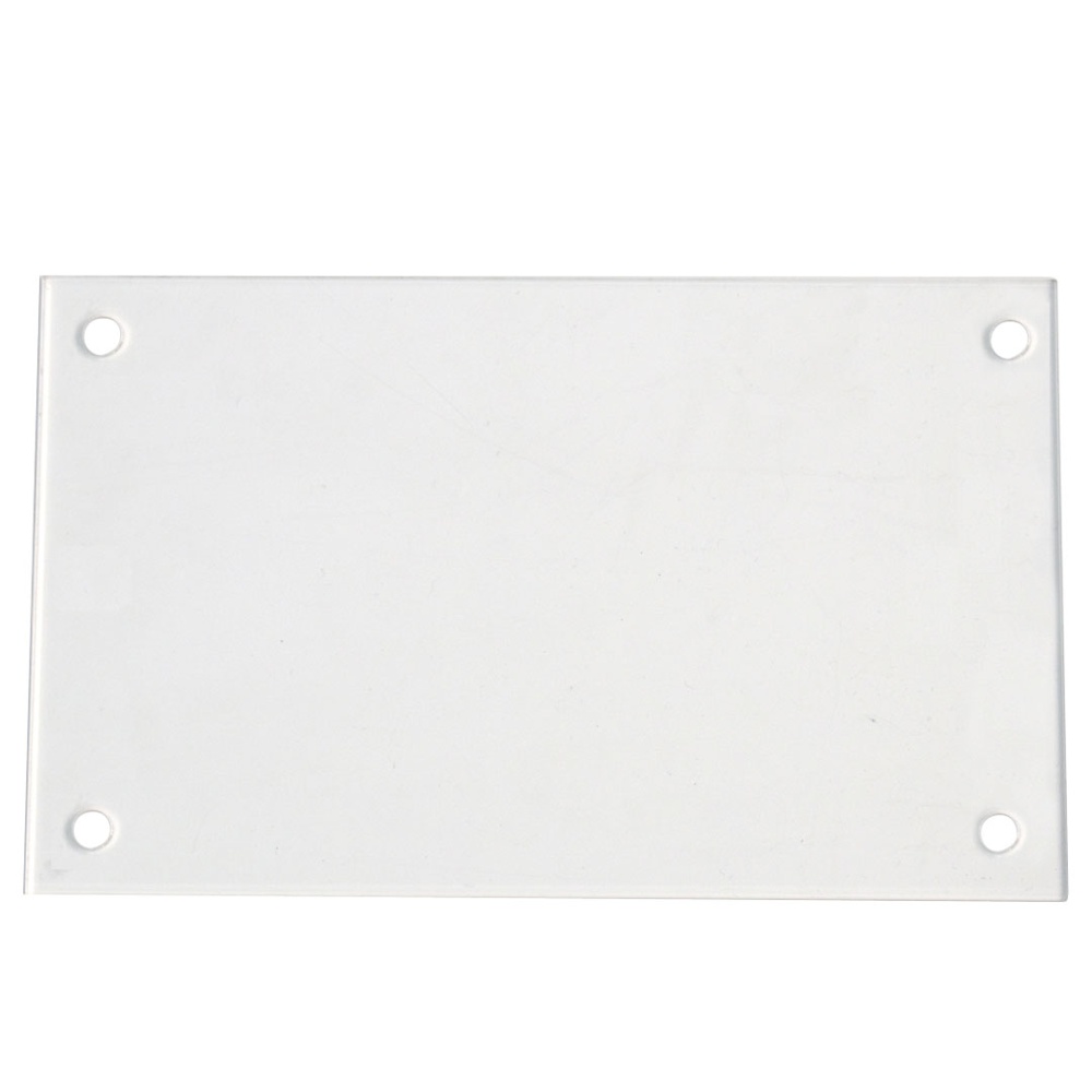 Targhe in plexiglass trasparente con fori per distanziali disponibile in vari formati