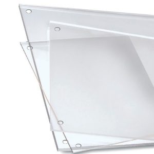 Targhe in plexiglass trasparente con fori per distanziali disponibile in vari formati 2