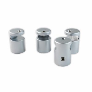 Blister di 4 distanziali perimetrali in alluminio argento satinato