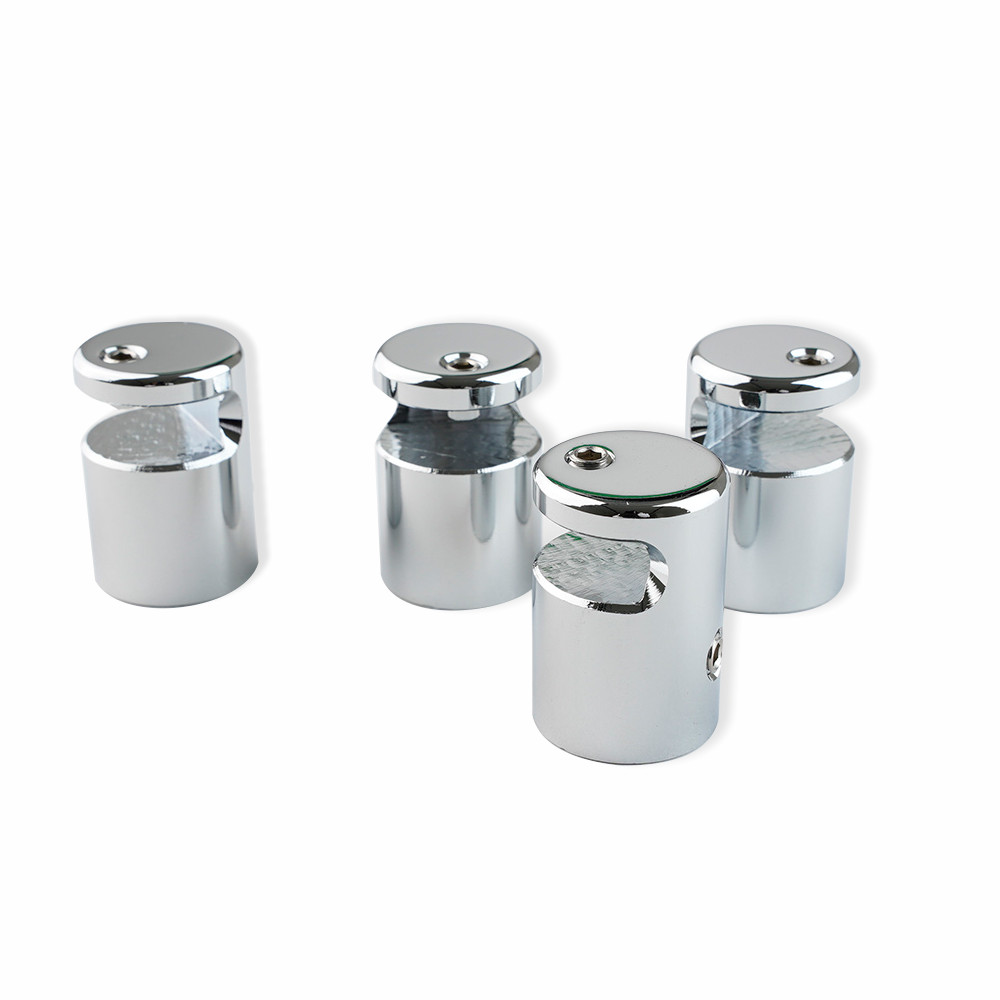 Blister di 4 distanziali perimetrali in alluminio cromo lucido