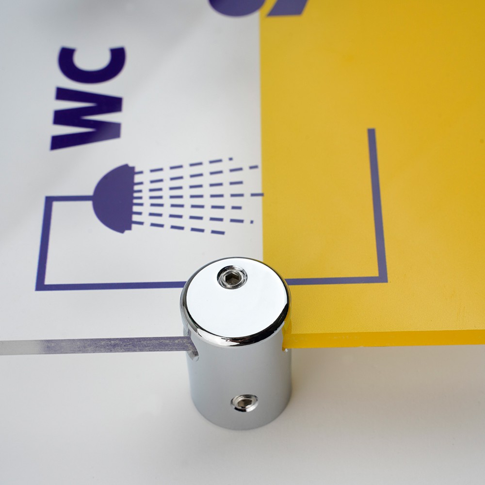 Blister di 4 distanziali perimetrali in alluminio cromo lucido ambientato 2