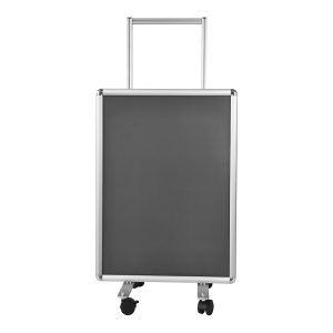 Cavalletto pubblicitario 50x70 trolley con ruote frenanti vista frontale