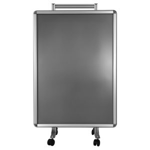 Chevalet publicitaire double face 70x100 pro trolley avec roues freinantes vue de face
