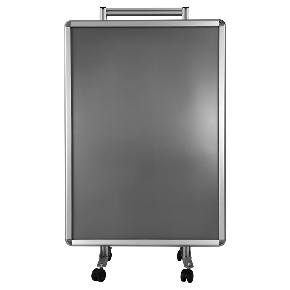 Chevalet publicitaire double face 70x100 pro trolley avec roues freinantes vue de face