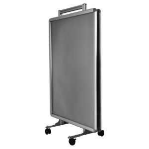 Chevalet publicitaire trolley double face 70x100 pro avec roues freinantes, vue latérale