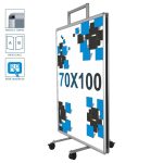 Cavalletto pubblicitario trolley 70x100 con ruote frenanti