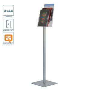 Free-standing brochure holder 3 A4 pockets