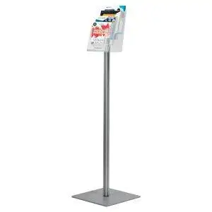 Porte-brochures debout avec 4 pochettes A5 - Série Quadra, vue latérale avec catalogues