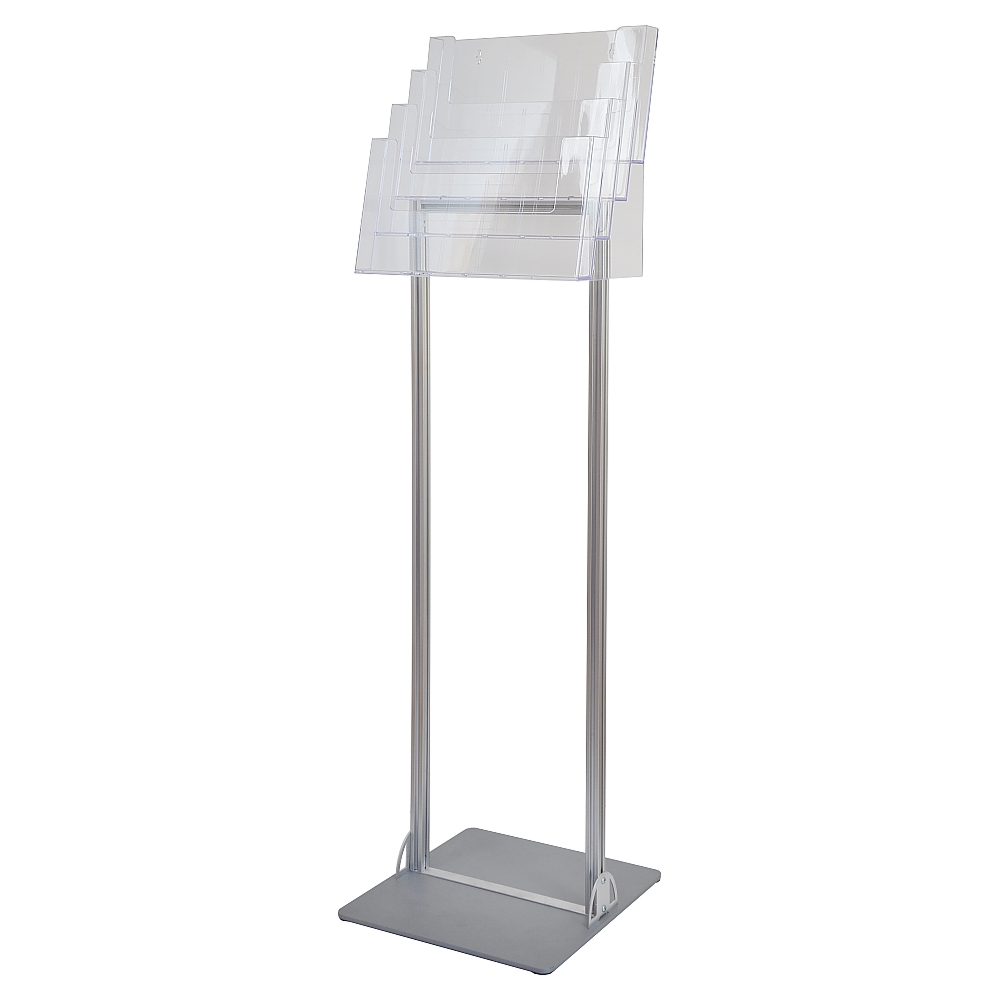 Portadepliant a piantana 12 tasche 1 3 A4 serie quadra vista laterale