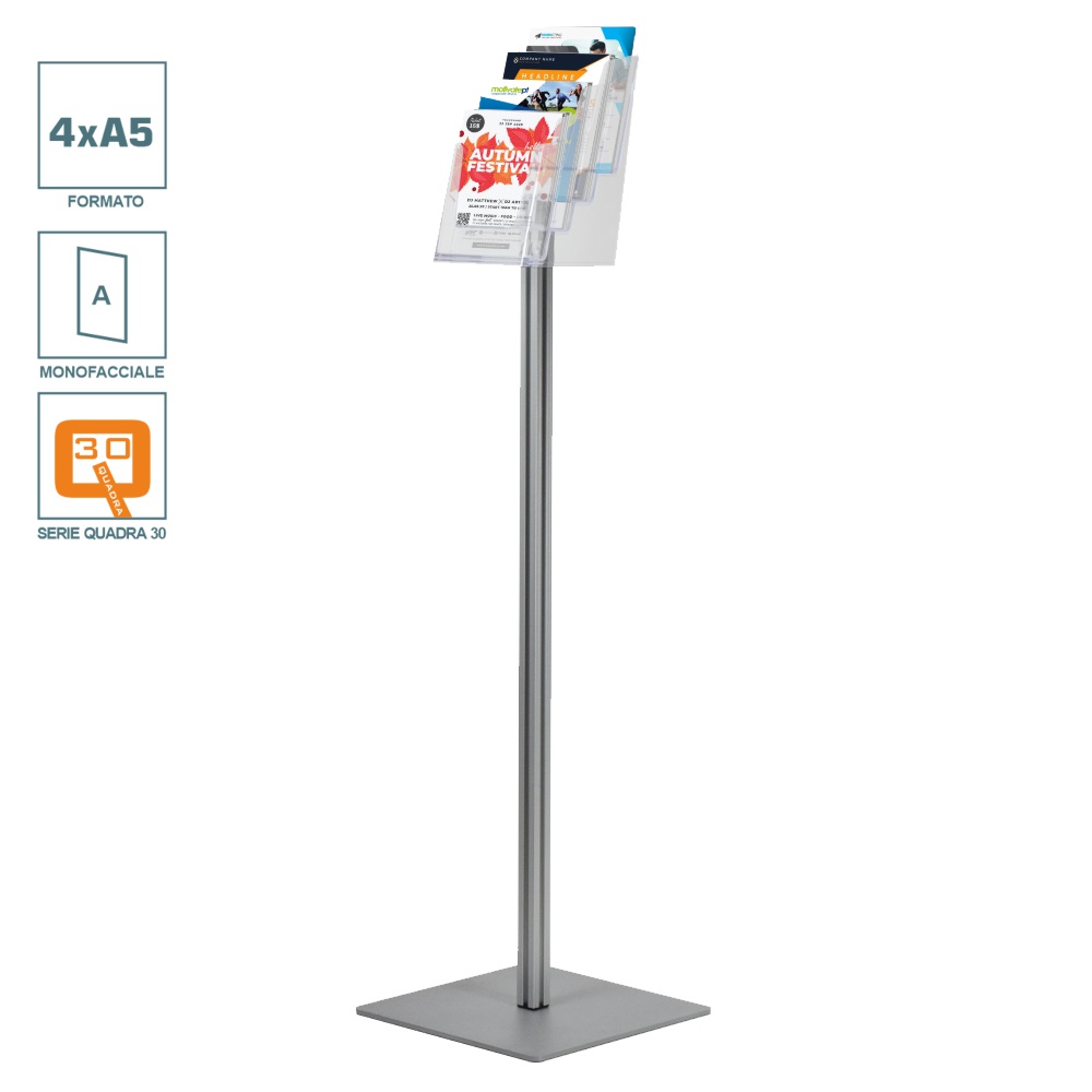 Portadepliant a piantana 4 tasche A5 serie quadra