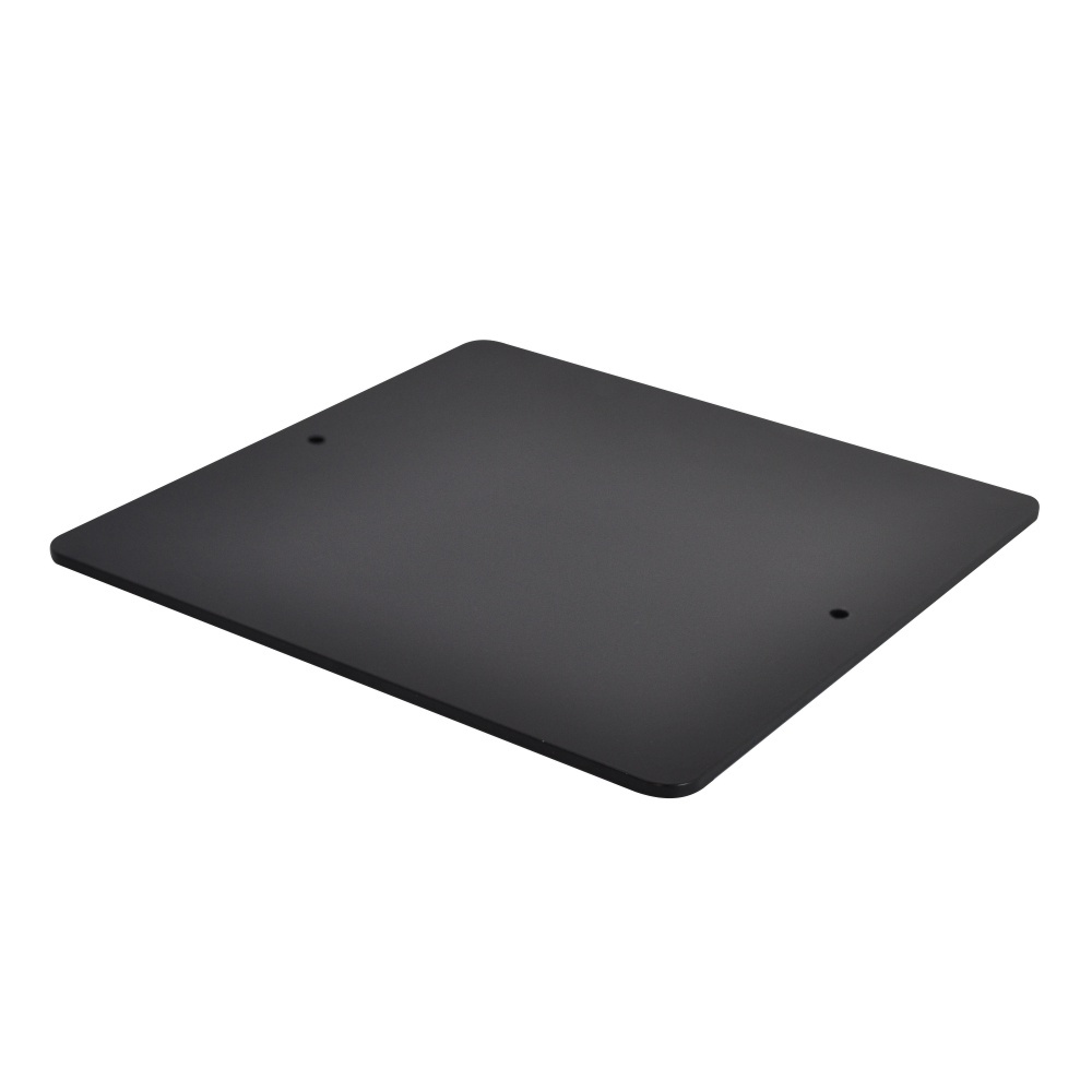Base quadrata nera 420x420 mm con doppio foro per espositori pubblicitari