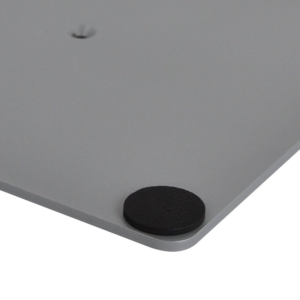 Base quadrata silver 325x325 mm con foro centrale per espositori pubblicitari dettaglio