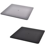 Base quadrata silver nera 325x325 mm con foro centrale per espositori pubblicitari