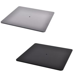 Base quadrata silver nera 325x325 mm con foro centrale per espositori pubblicitari