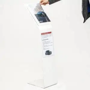 Leggio pavimento metallo bianco due tasche A4 base L 2