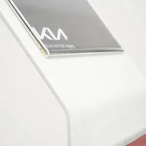 Leggio pavimento metallo bianco due tasche A4 base L dettaglio tasca