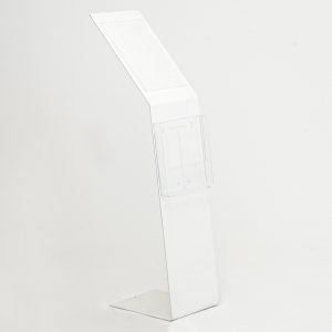 Leggio pavimento metallo bianco una tasca porta avvisi e portadepliant A4 base L 2