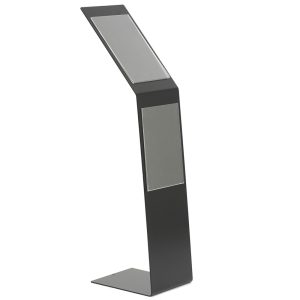 BLACK metal floor stand with two A4 pockets and L-shaped base - Image 3