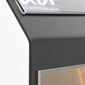 BLACK metal floor stand with two A4 pockets and L-shaped base - Image 4