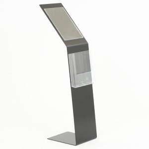 Leggio pavimento metallo nero una tasca porta avvisi e portadepliant A4 base L 2