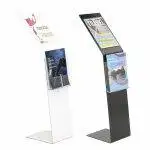 Leggio pavimento metallo una tasca porta avvisi e portadepliant A4 base L disponibile bianco nero