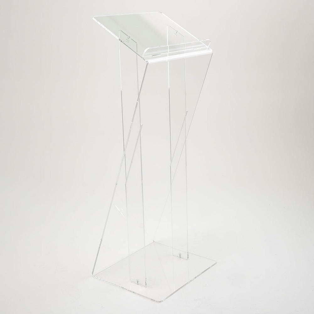 Leggio In Acrilico Trasparente A Forma Di X: Porta Libri Portatile 28x15,5cm, Espositore Per Ricette, Riviste, Spessore 4mm