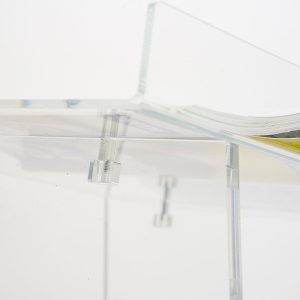 Pupitre transparent avec étagère à livres et trois tablettes – Image 2