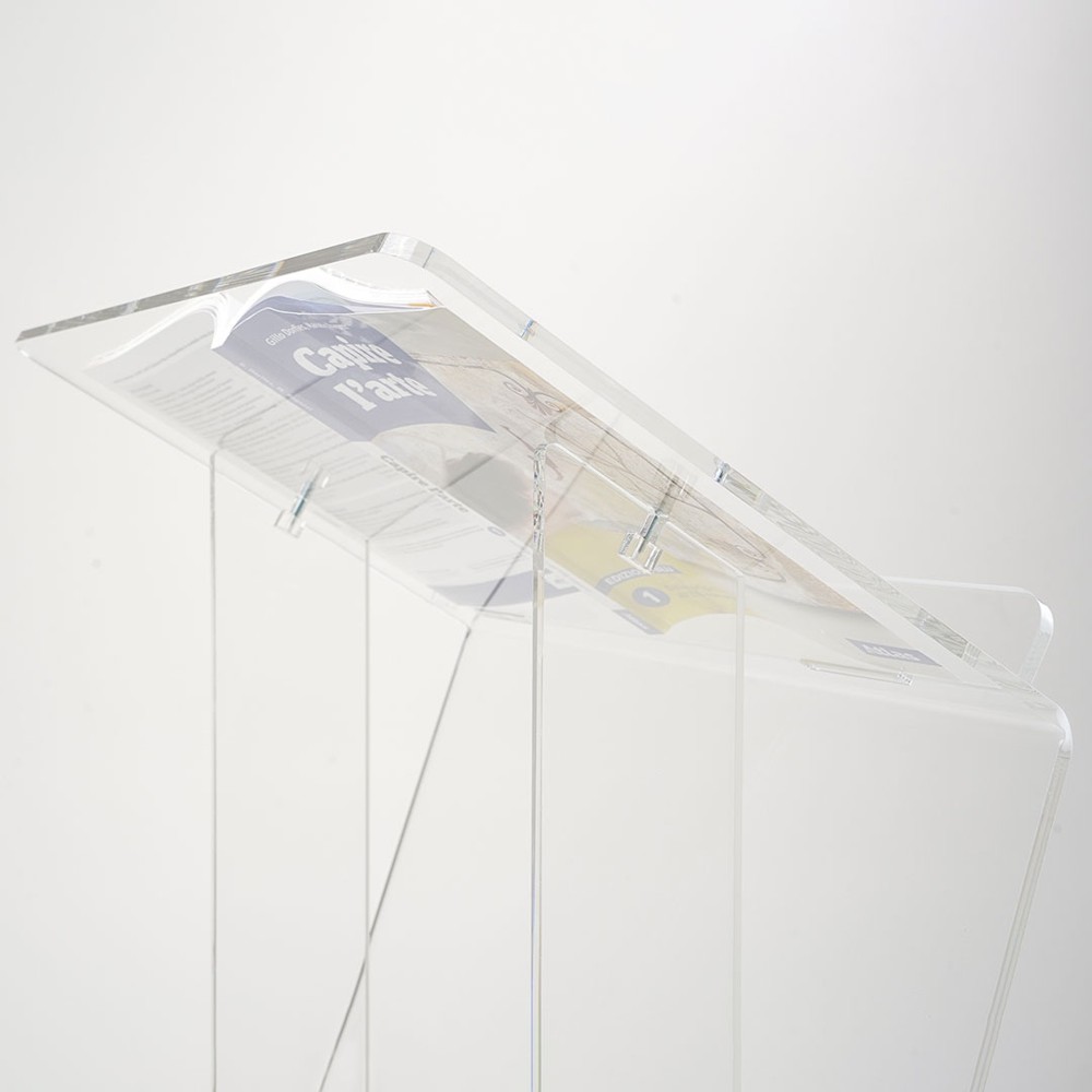 Leggio trasparente a podio con ripiano reggi libro dettaglio ripiano 2