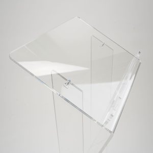 Leggio trasparente a podio con ripiano reggi libro dettaglio ripiano