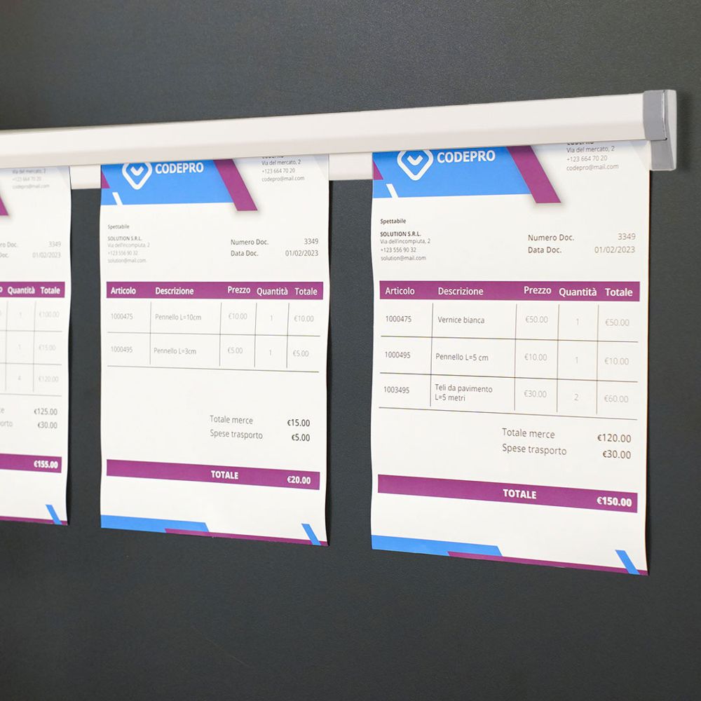 Barra in alluminio da parete porta comande ambiebtata