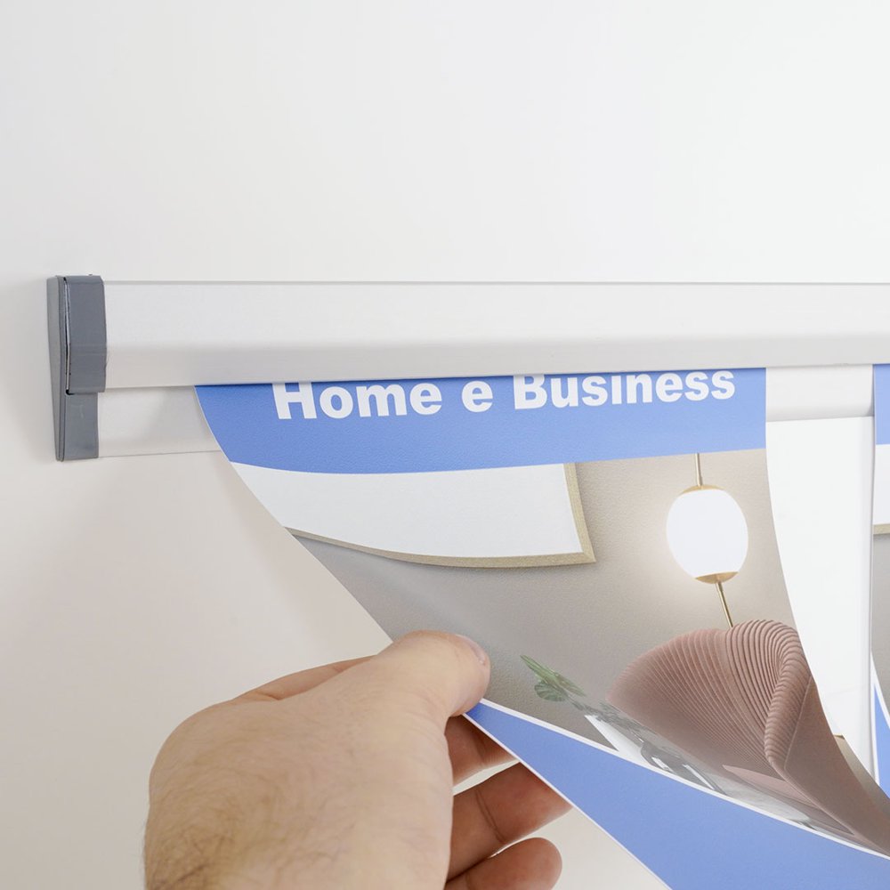 Barra in alluminio da parete porta comande inserimento comunicazioni