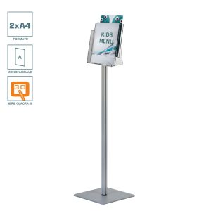 Portadepliant a piantana 2 tasche A4 serie quadra