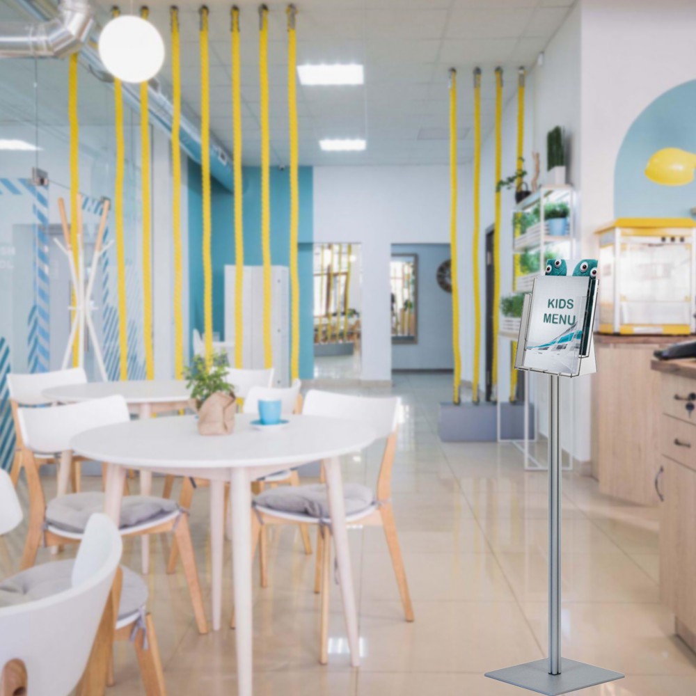 Portadepliant a piantana 2 tasche A4 serie quadra ambientato