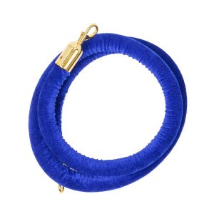 Cordone in velluto blu morsetti gold per colonnina segna percorso