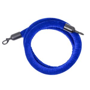 Cordone in velluto blu morsetti nero satinato per colonnina segna percorso