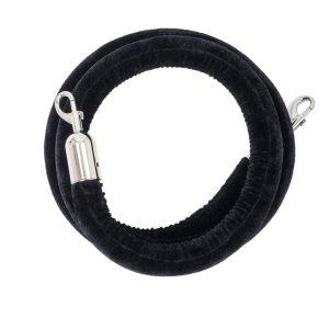 Cordone in velluto nero morsetti silver per colonnina segna percorso