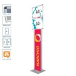 Espositore con cornice a scatto 2xA3 orizzontale con doppio montante