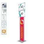 Présentoir à cadre pression 2xA3 horizontal avec double montant