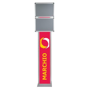 Espositore con cornice a scatto 2xa3 angoli tondi con doppio montante con personalizzazione