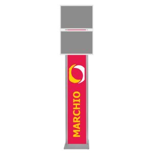 Espositore con cornice a scatto 2xa3 angoli vivi con doppio montante con personalizzazione